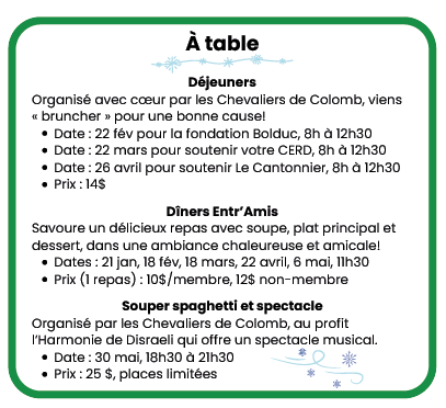 À table